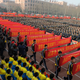 Students take part in an oath-taking rally, 100 days before the annual national college entrance examination, or gaokao, in a high school in Hengshui, Hebei province, China, February 26, 2018.
